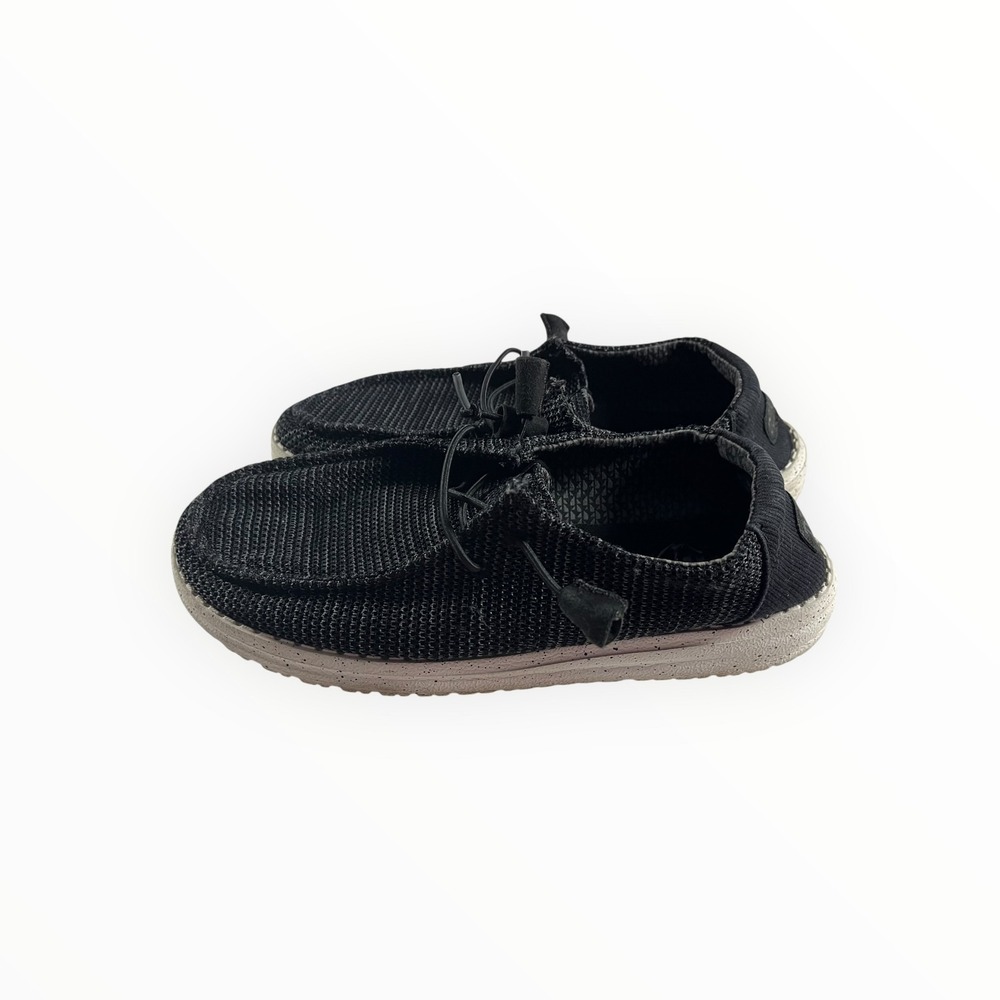 Hey Dude Wally Sox Men's Black Stretch Shoes Size 7 (W9) Slip-On Comfort